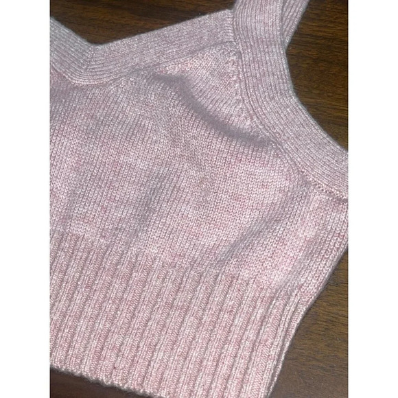 SABLYN Joyce Cashmere Ribbed Knit Top in Peony Pink XSmall New Mélange bralette - Picture 6 of 13